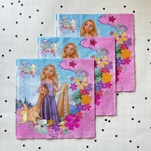 💜 Decoupage 💜 set of 3 napkins DIY Disney Princess Party Pink Purple Rapunzel